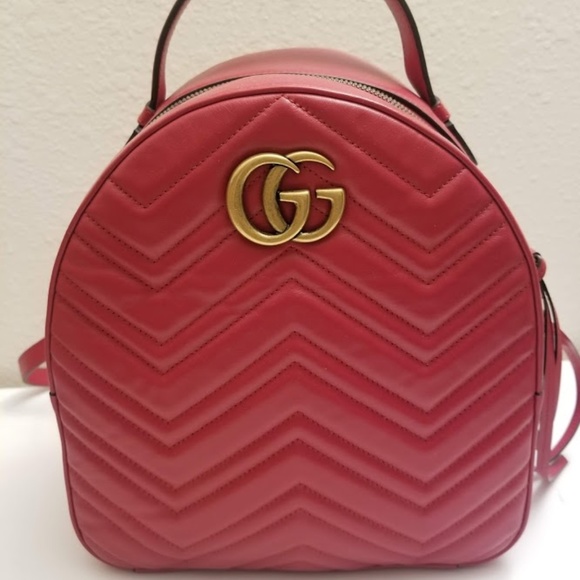 Gucci Handbags - GG Gucci Marmont Quilted Leather Backpack